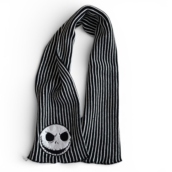 Disney Accessories - Nightmare Before Christmas Jack Skeleton Striped Scarf